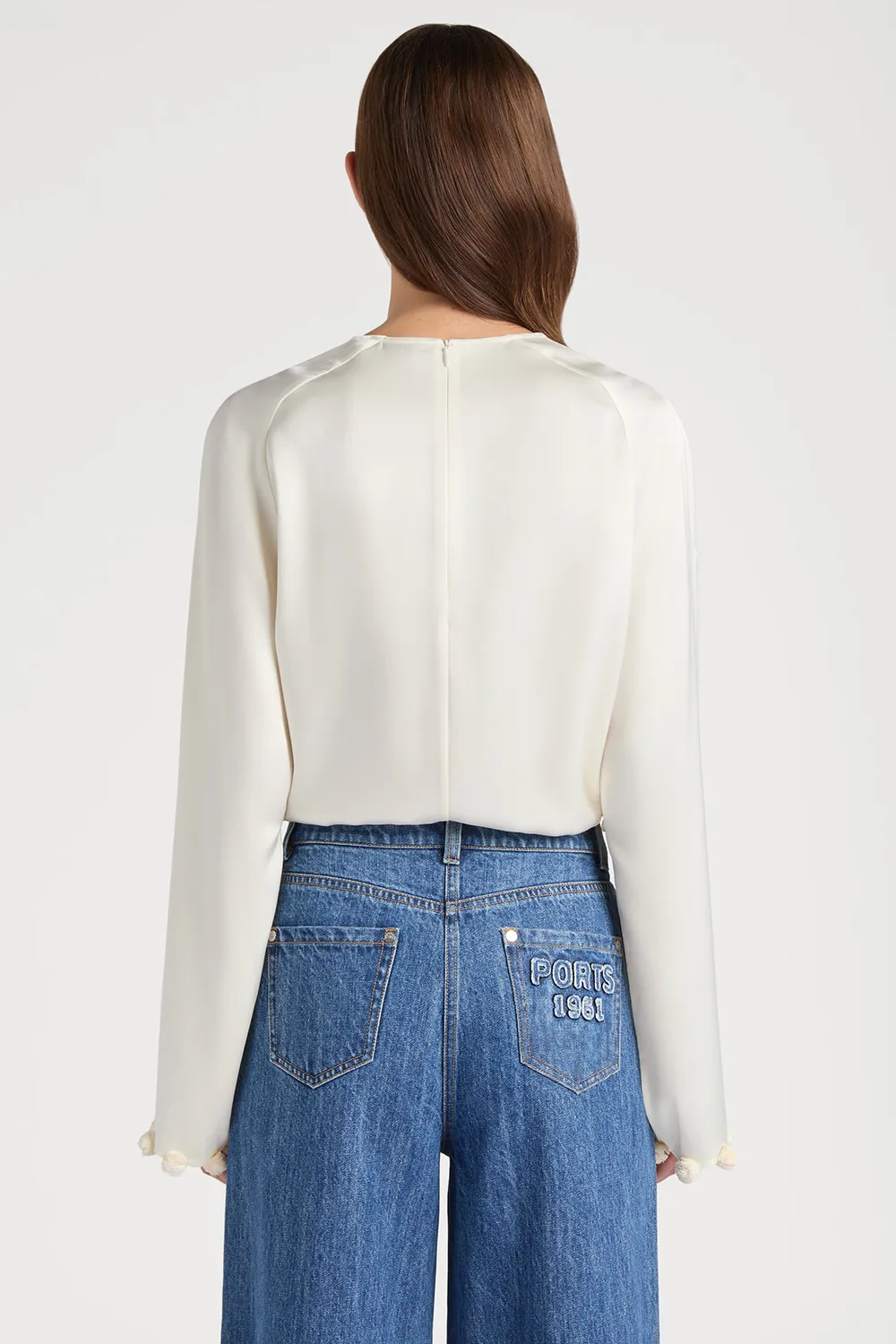 Ports 1961 PW125HLS02 blusa avorio 36 maniche palloncino