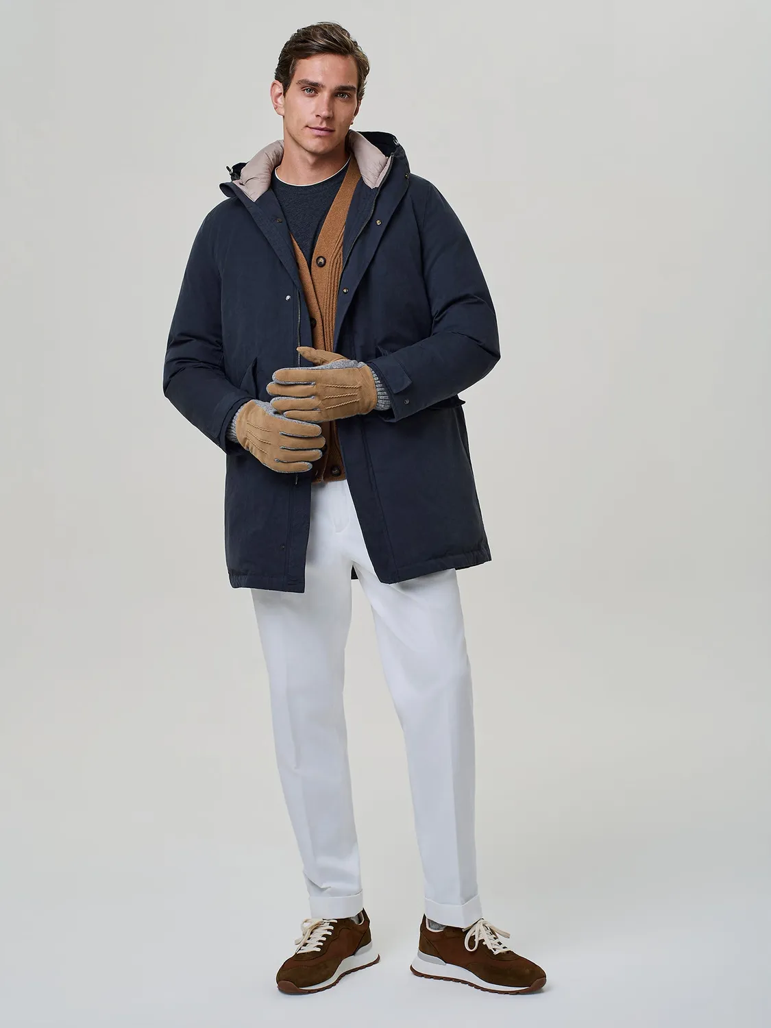 Paul Taylor Parka Cotone Mano Pesca Grigio Scuro