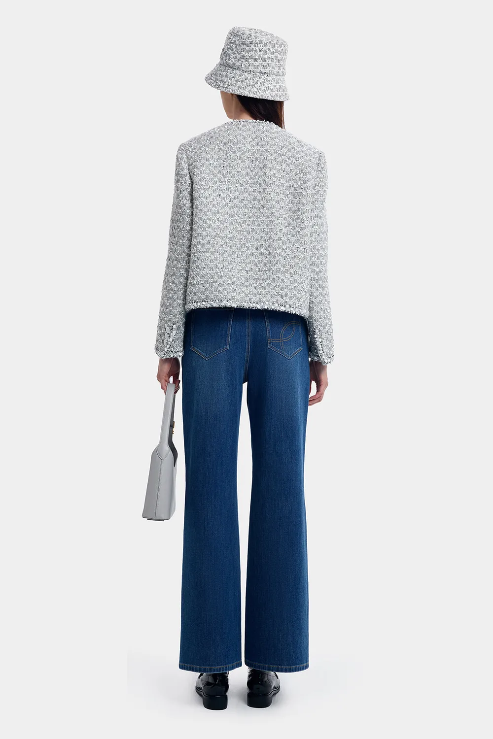 PORTS Alpine Elegance giacca tweed Quiet Gray Mix lana