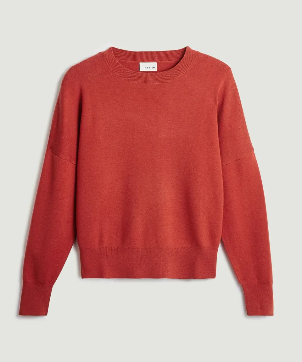 Rodier maglione oversize girocollo arancione rouille