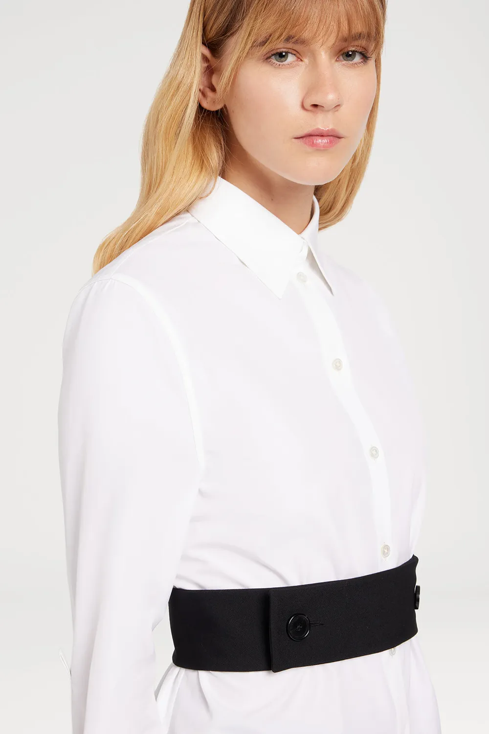 PORTS 1961 PW425 camicia bianco ottico cintura
