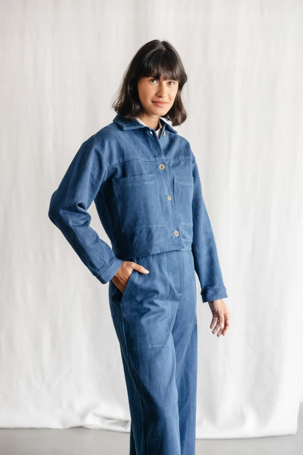 Jyoti Fair Works Mayur Denim giacca corta denim cotone