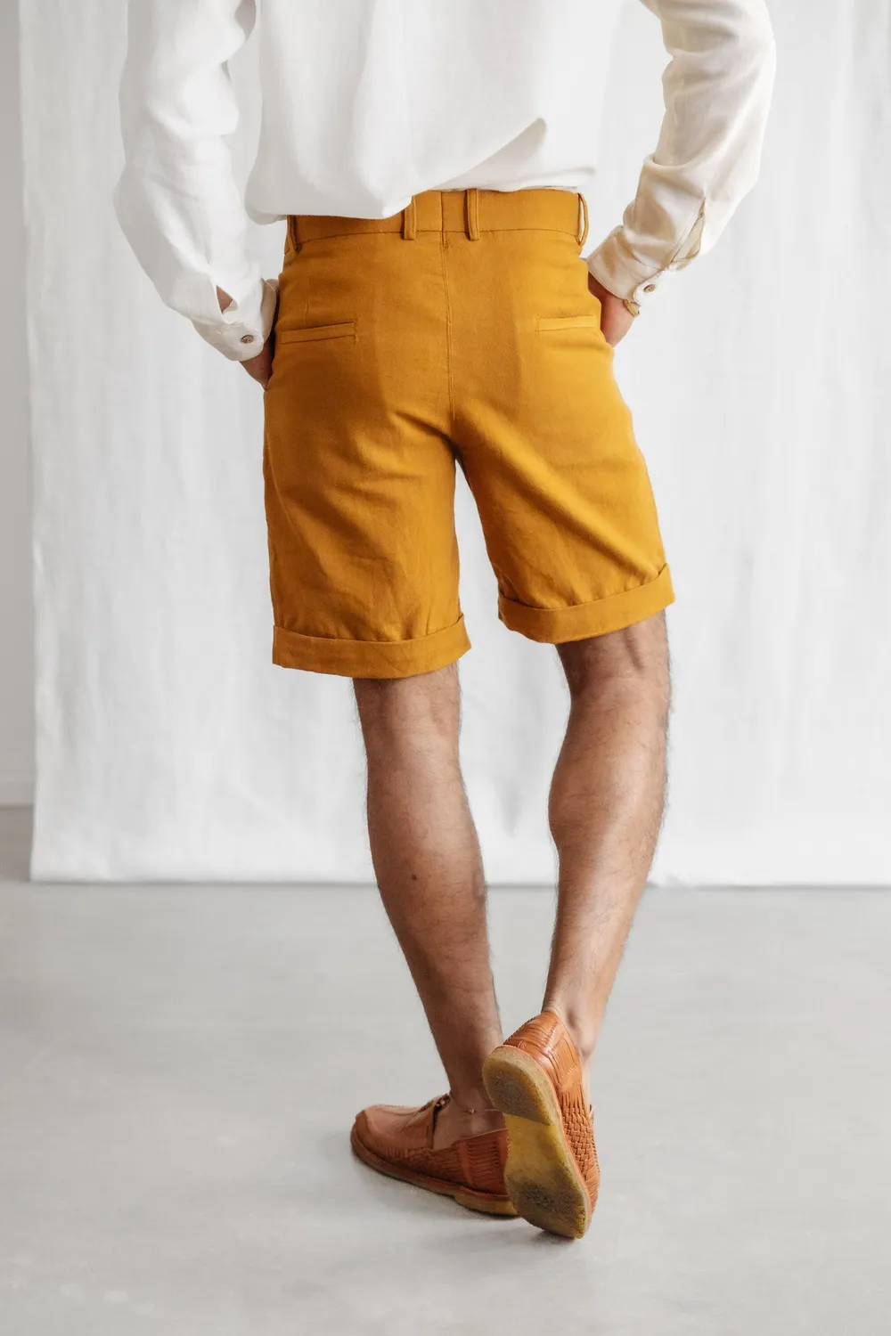 Jyoti Neem shorts uomo cotone curry