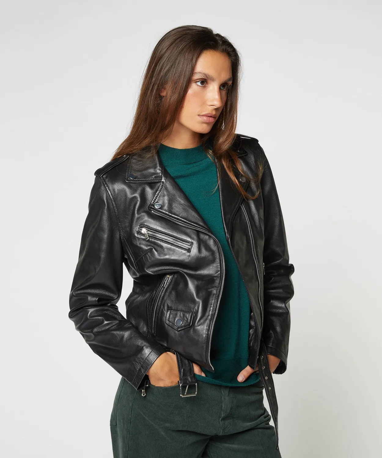 Rodier giacca perfetta pelle nera slim