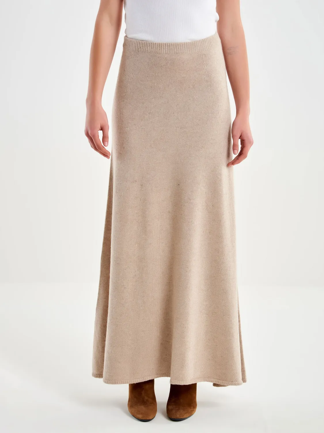 Vicolo Gonna Lunga in Maglia beige Taglia Unica