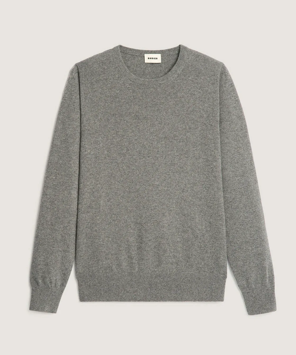 Rodier maglione girocollo cashmere 2 fili grigio medio