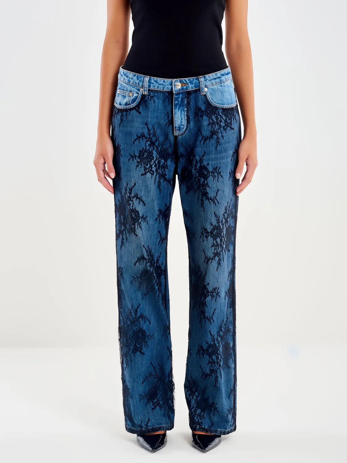 Vicolo Jeans Icon Alex con Pizzo blu vintage