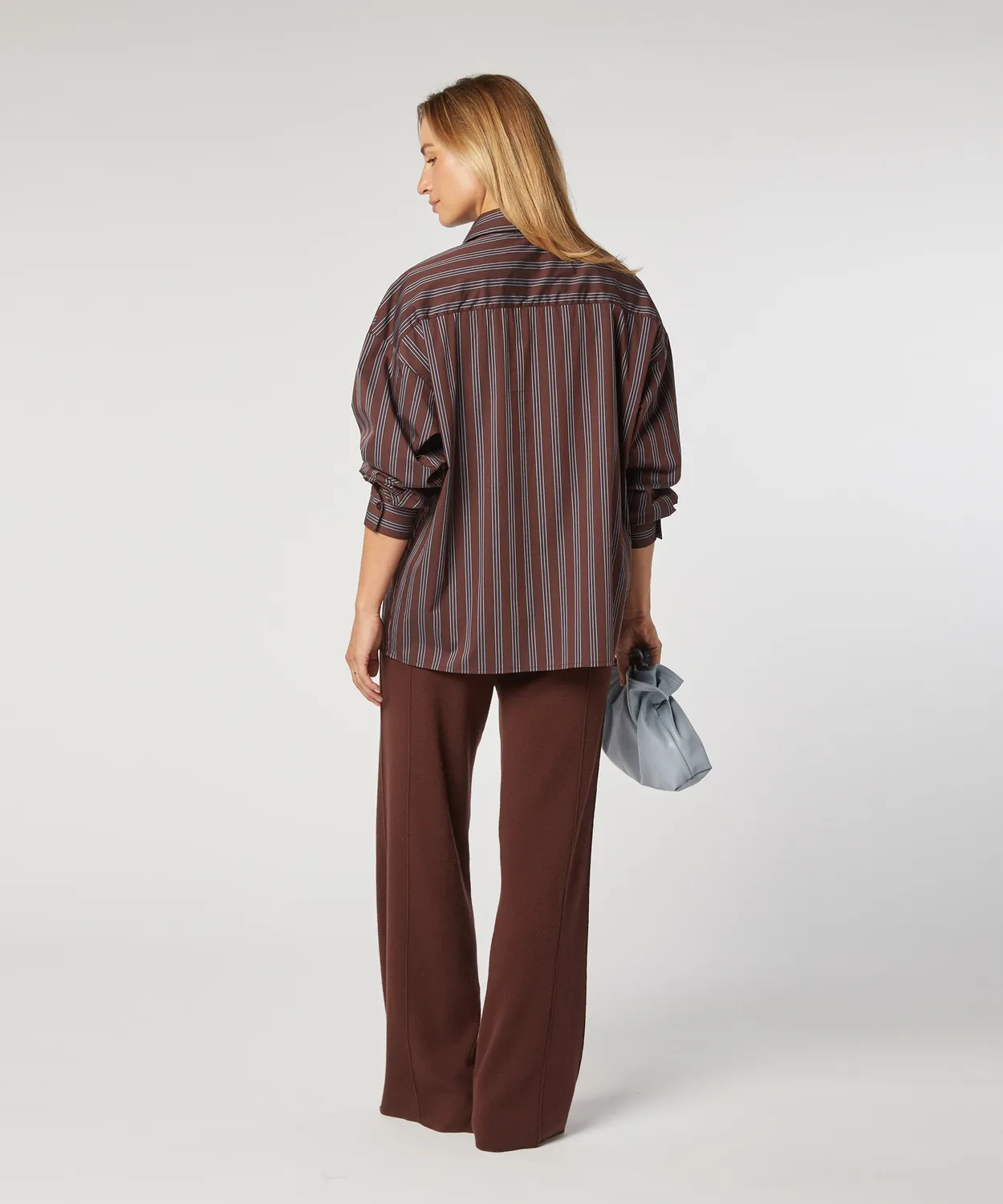 Rodier Camicia Oversize a Righe Marrone Cotone
