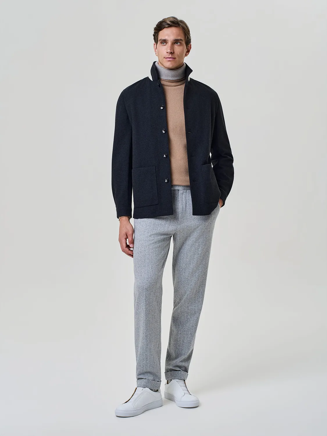 Paul Taylor doppio collo dolcevita cashmere camel
