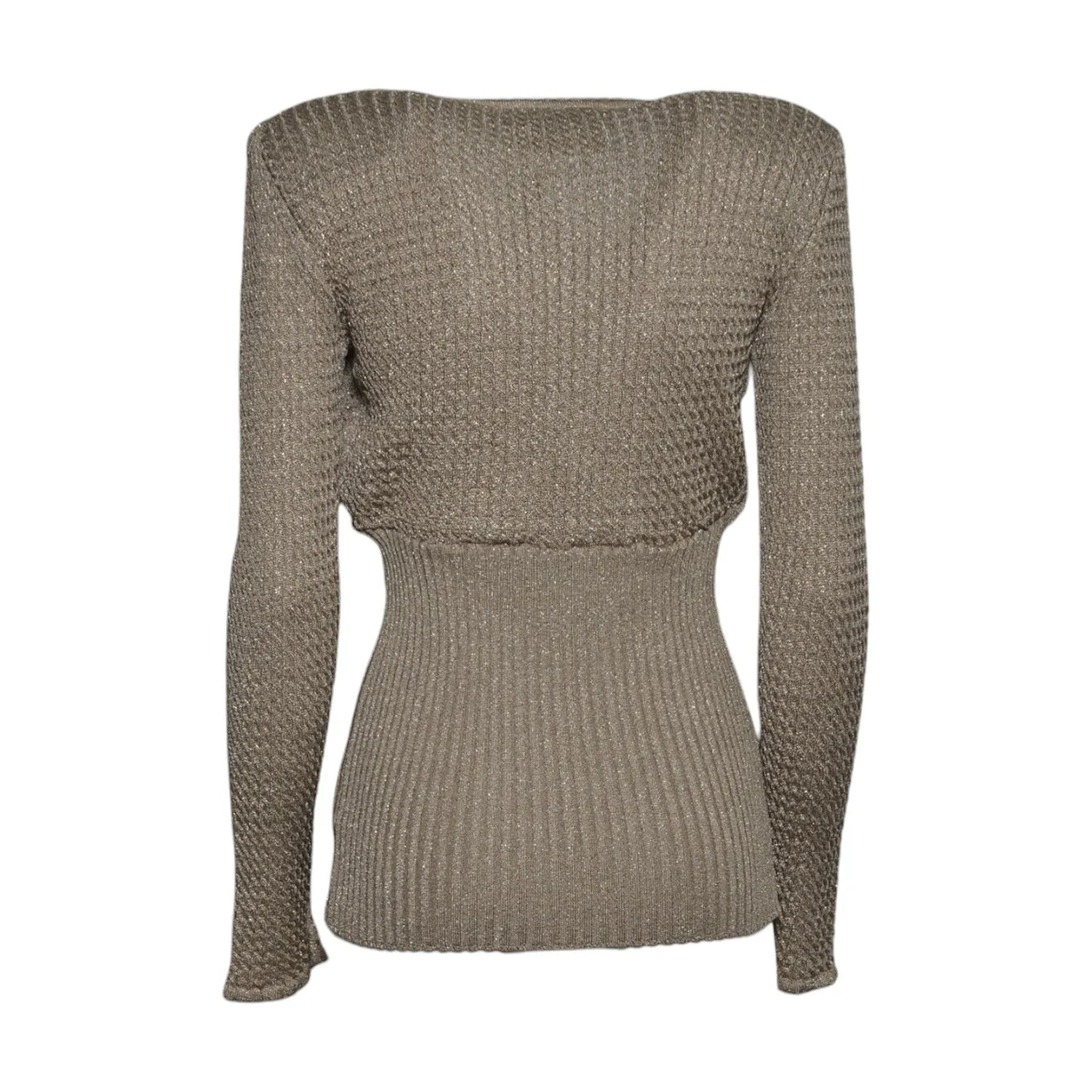 Akep Sissi MGKD15052 maglia scollo V beige manica lunga