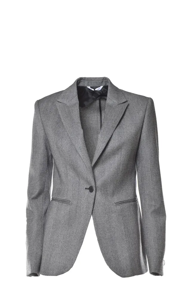 Tonello 02G68805259R blazer lana spigato grigio taglia 48