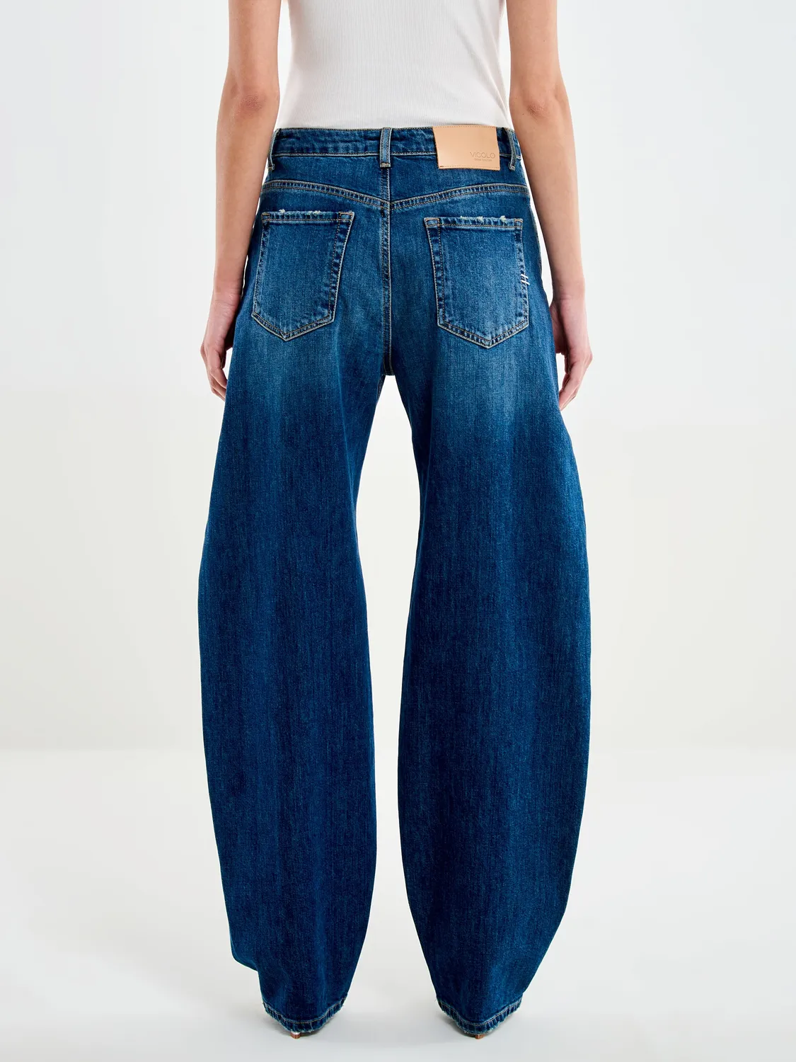 Vicolo Diana jeans barrel ovetto blu denim