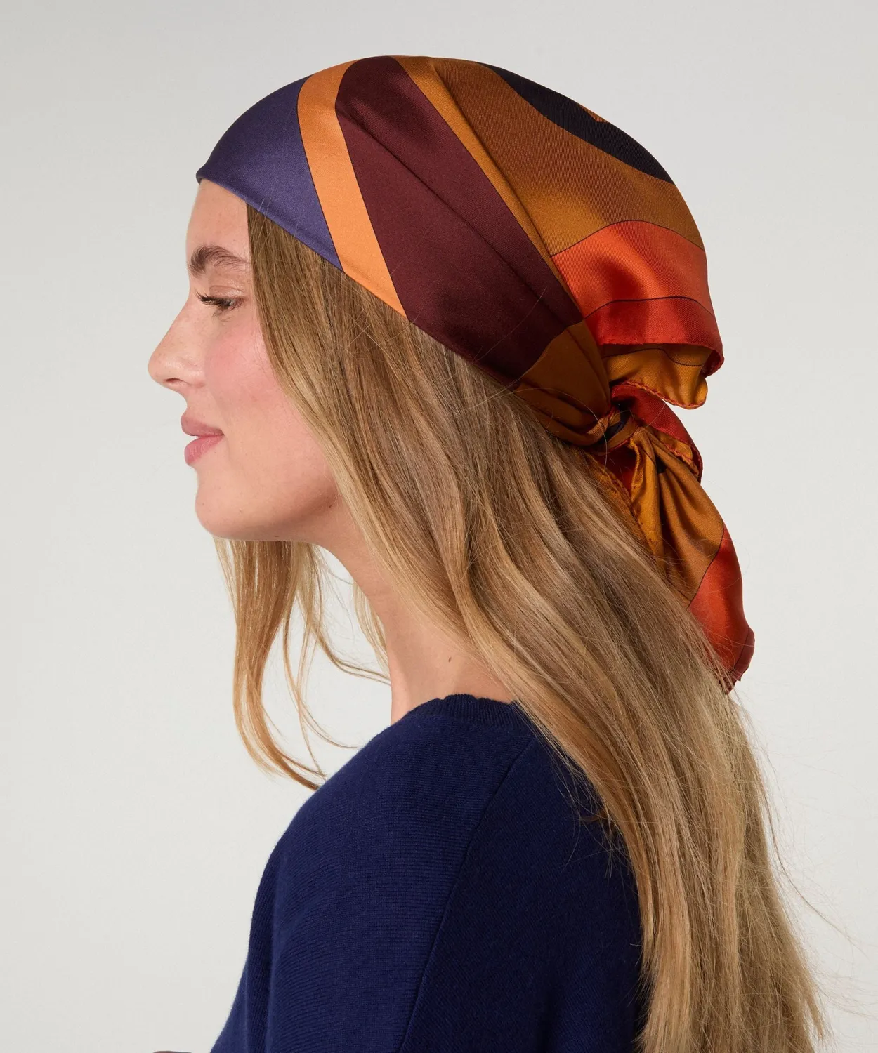 Rodier Foulard Seta Geometrico Marrone 70x70