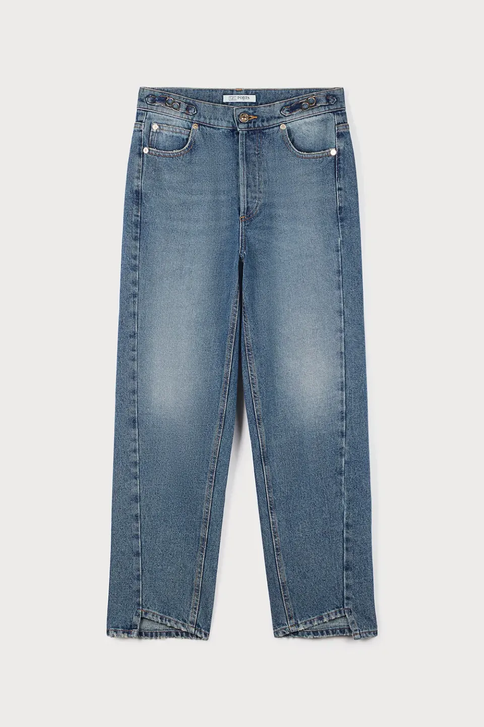 Ports PW323TJD11 boyfriend jeans denim indaco fibbia logo