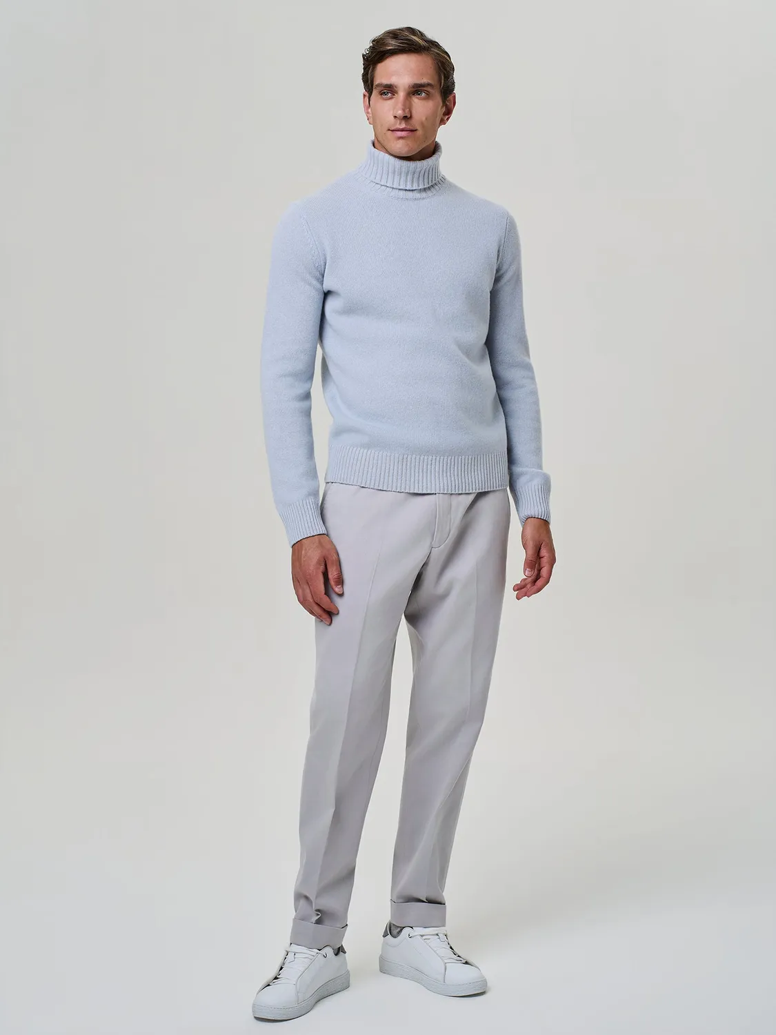 Paul Taylor Dolcevita Vanisè Sky maglia in cashmere