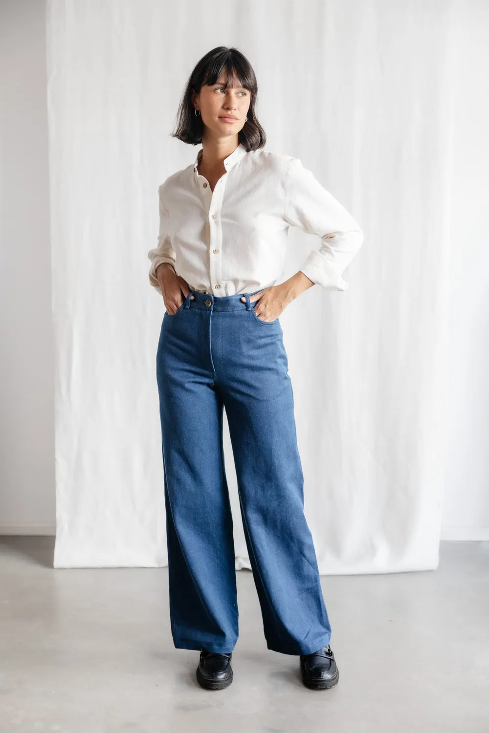Jyoti Tushar jeans cotone denim alla caviglia