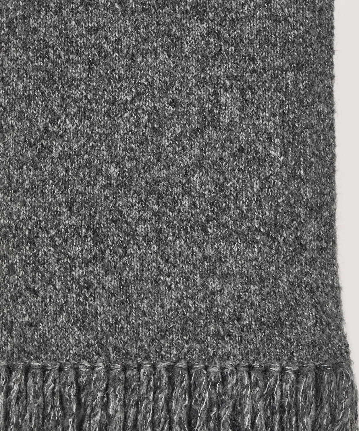 Rodier Sciarpa Lunga Maglia Grossa Grigio Chiné