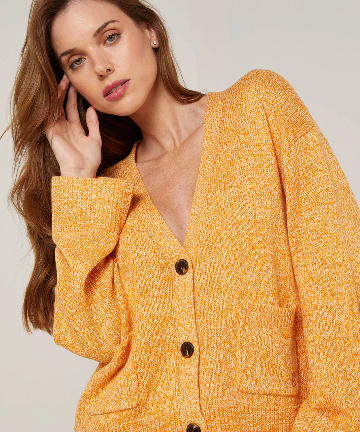 Rodier Cardigan corto mélange giallo