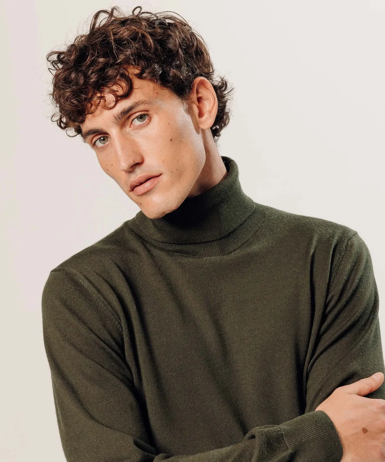 Rodier Maglione Dolcevita Lana Merino Uomo Verde Khaki