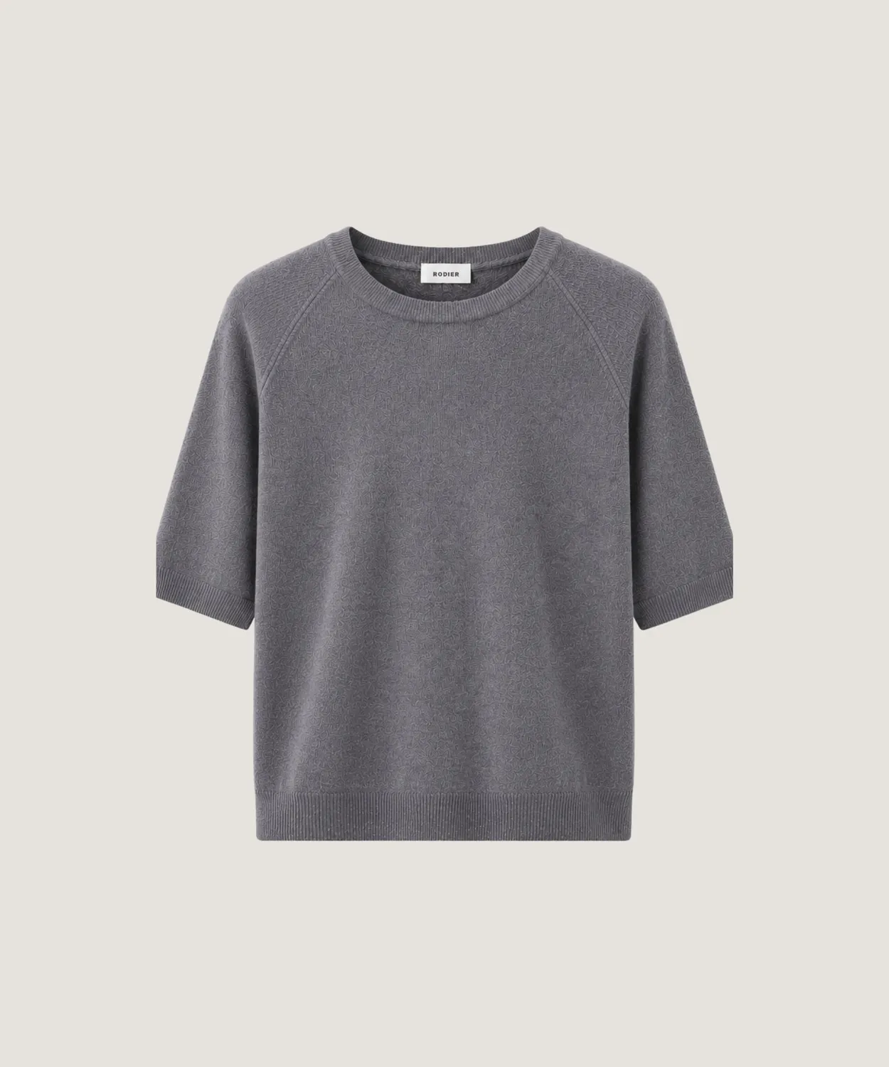 Rodier maglione merino girocollo grigio scuro maniche 3/4