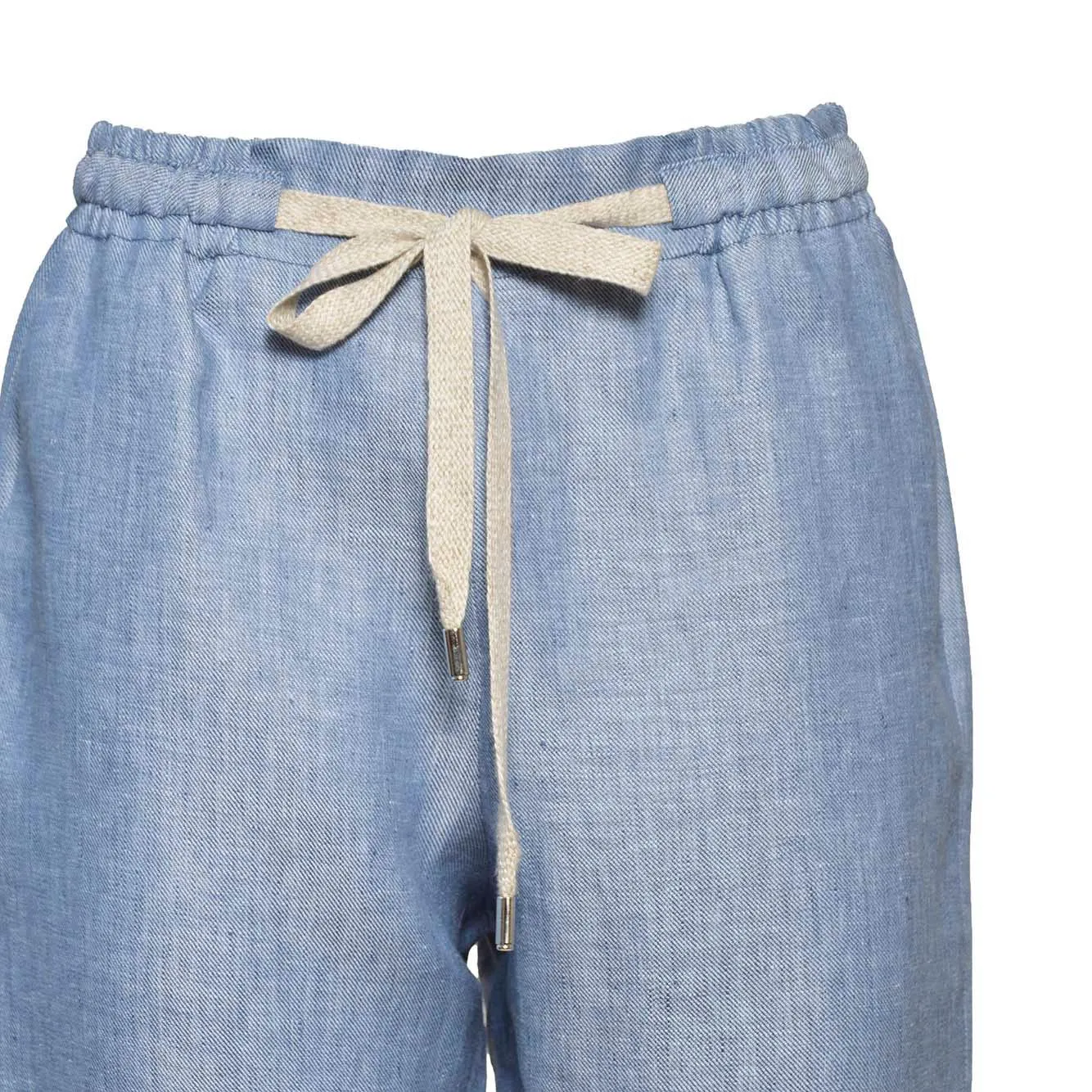 Barba Joke pantalone azzurro lino dritto