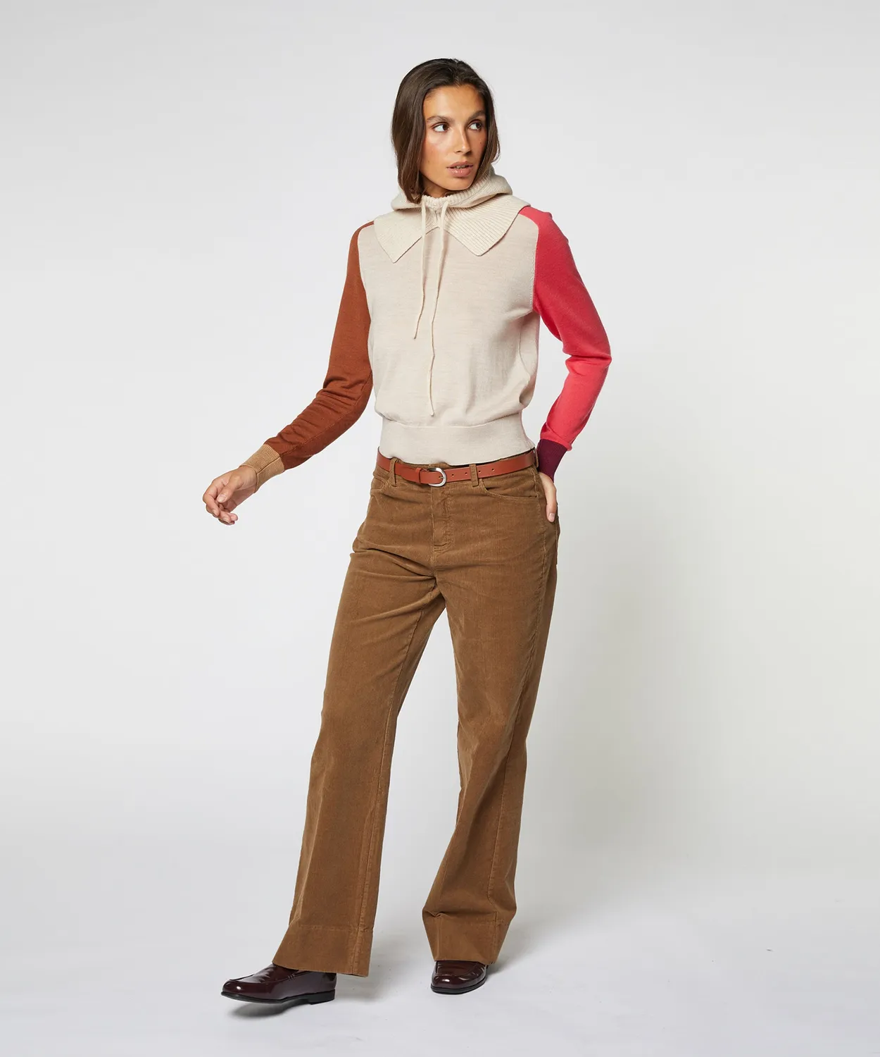 Rodier Pantaloni larghi velluto talpa a coste