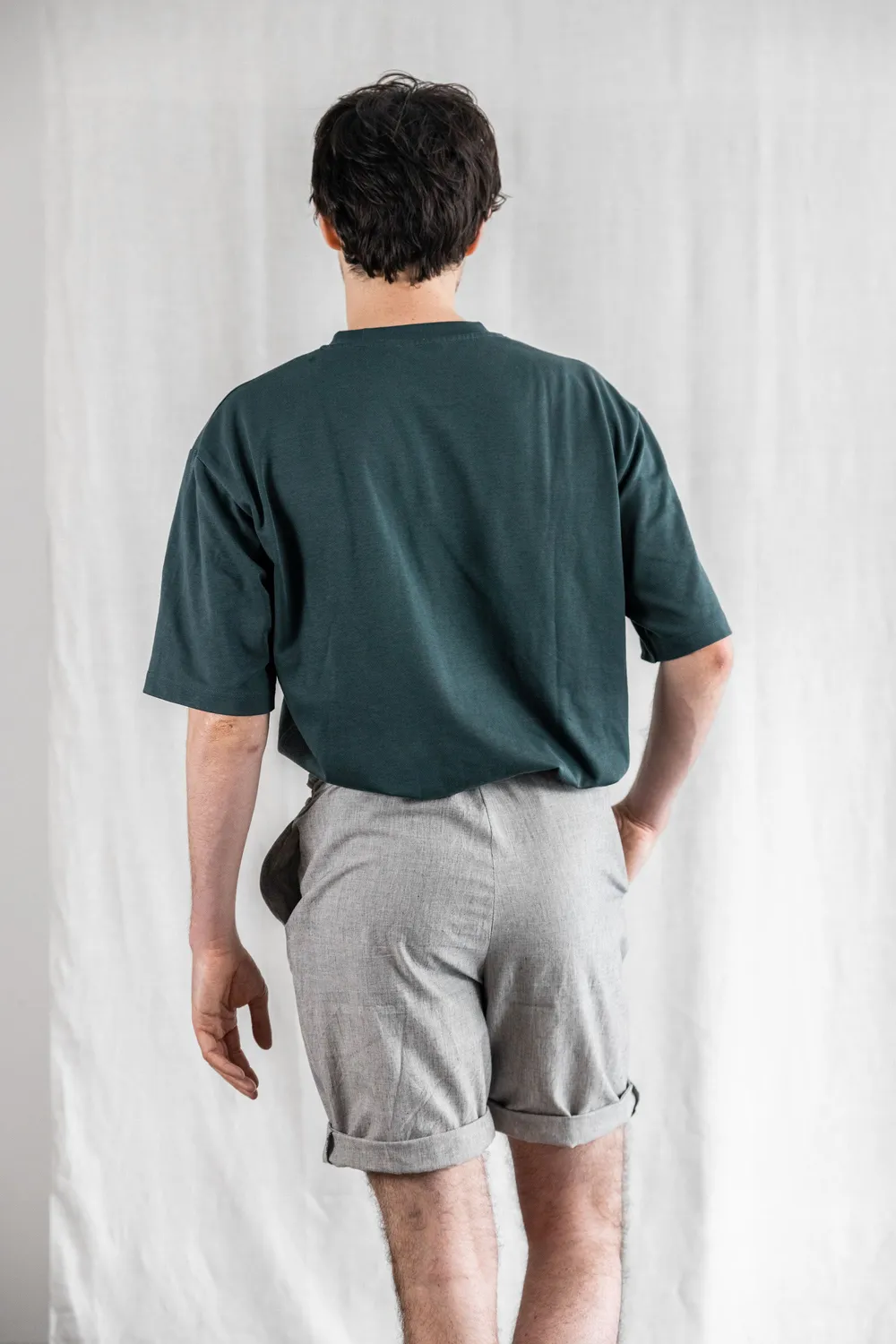 Jyoti Devaki pantaloncini cotone grigio chiaro