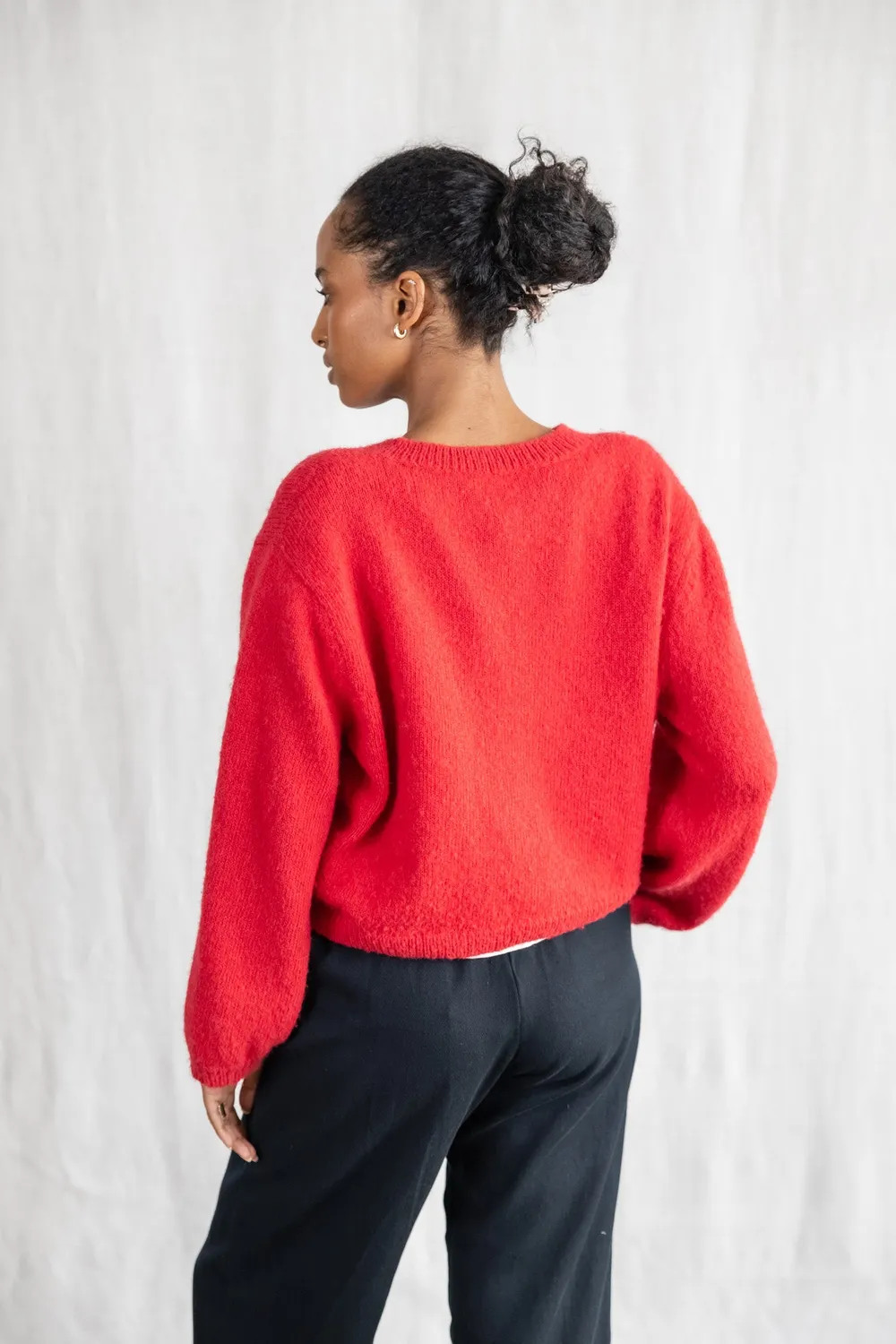 Jyoti Sullana cardigan baby alpaca corallo leggero