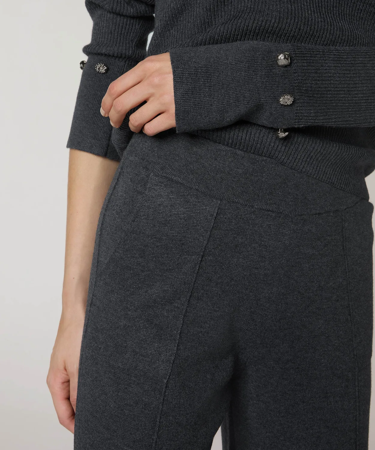 Rodier pantaloni maglia palazzo grigio scuro