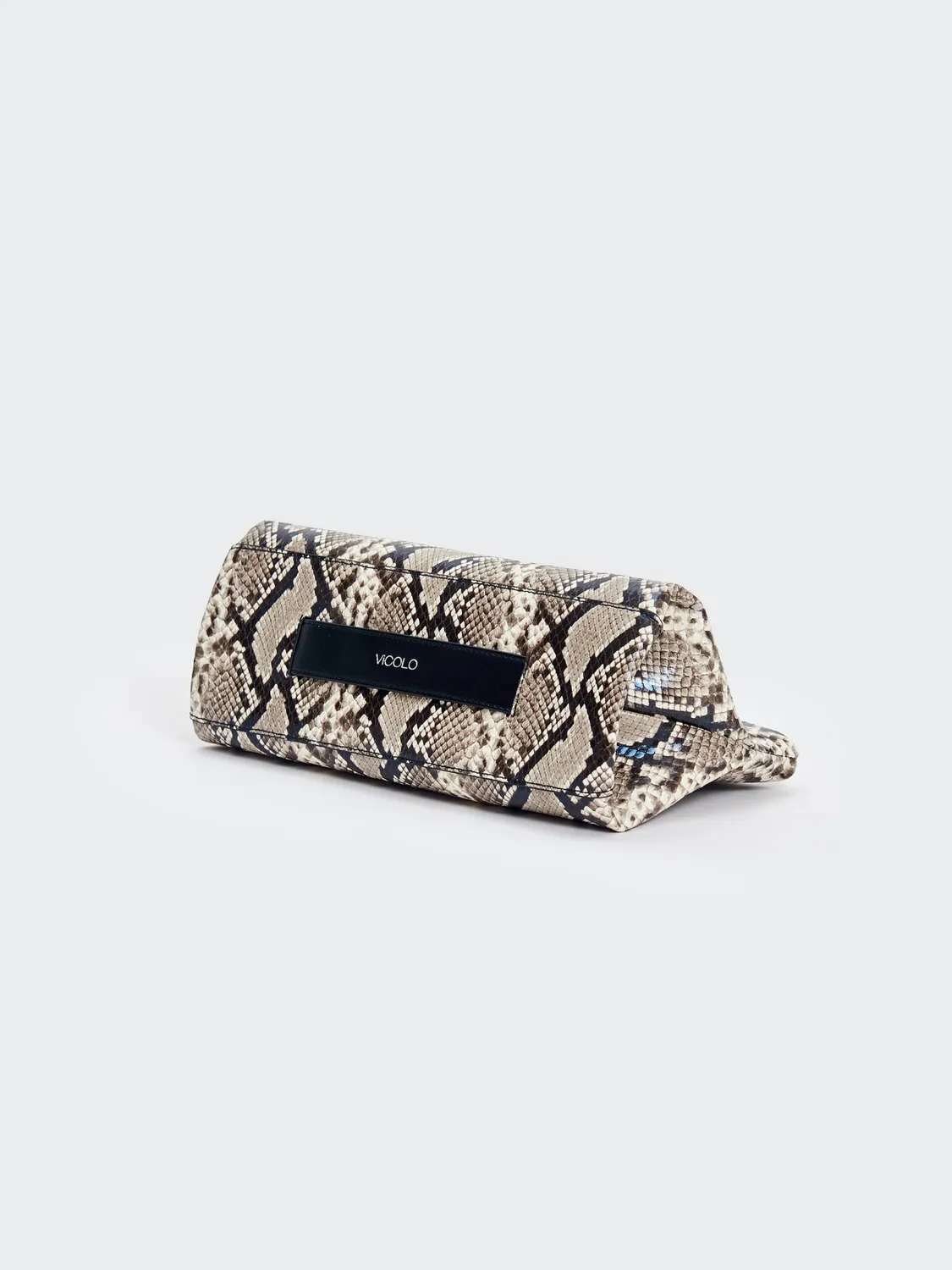 Vicolo borsa Arké ecopelle pitonata nera