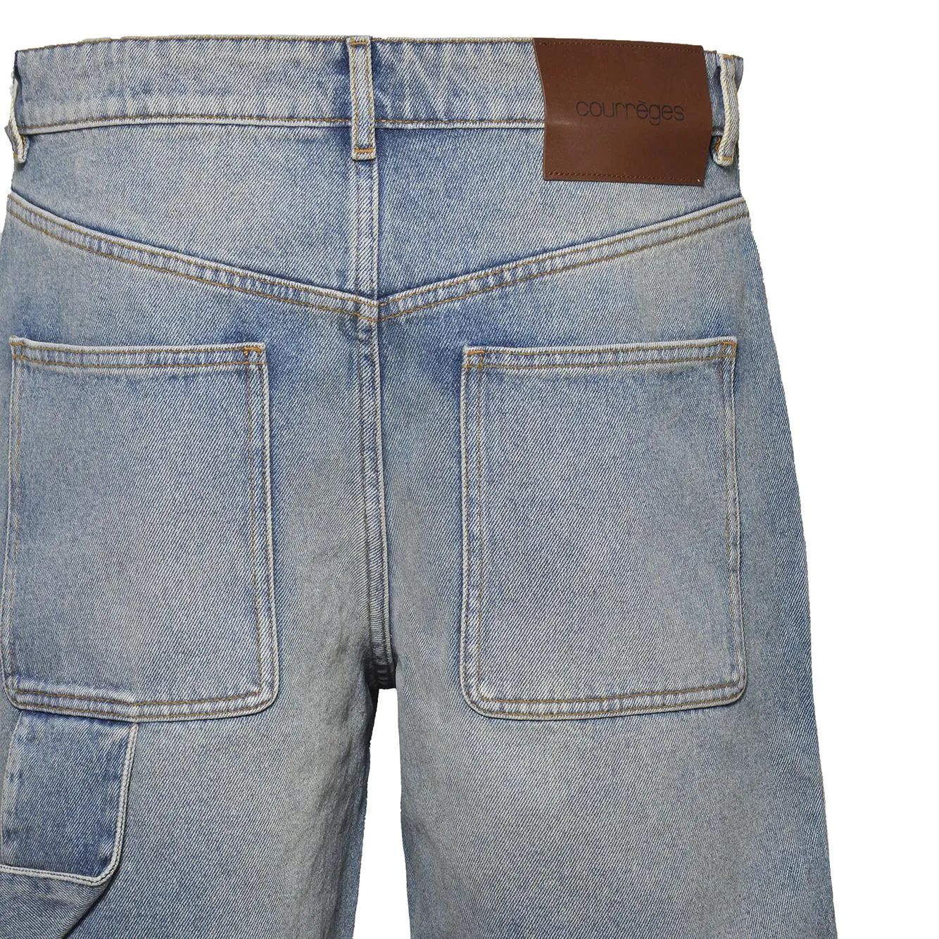 Courreges short hammer bermuda denim blu 100% cotone