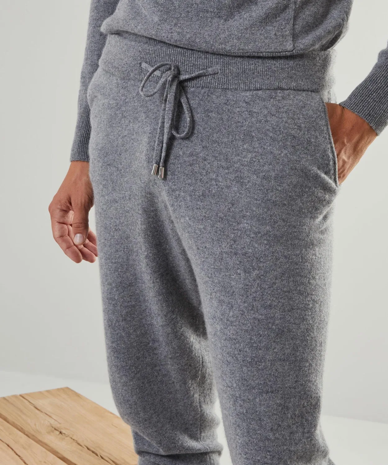 Rodier jogging cashmere uomo grigio medio 2 fili