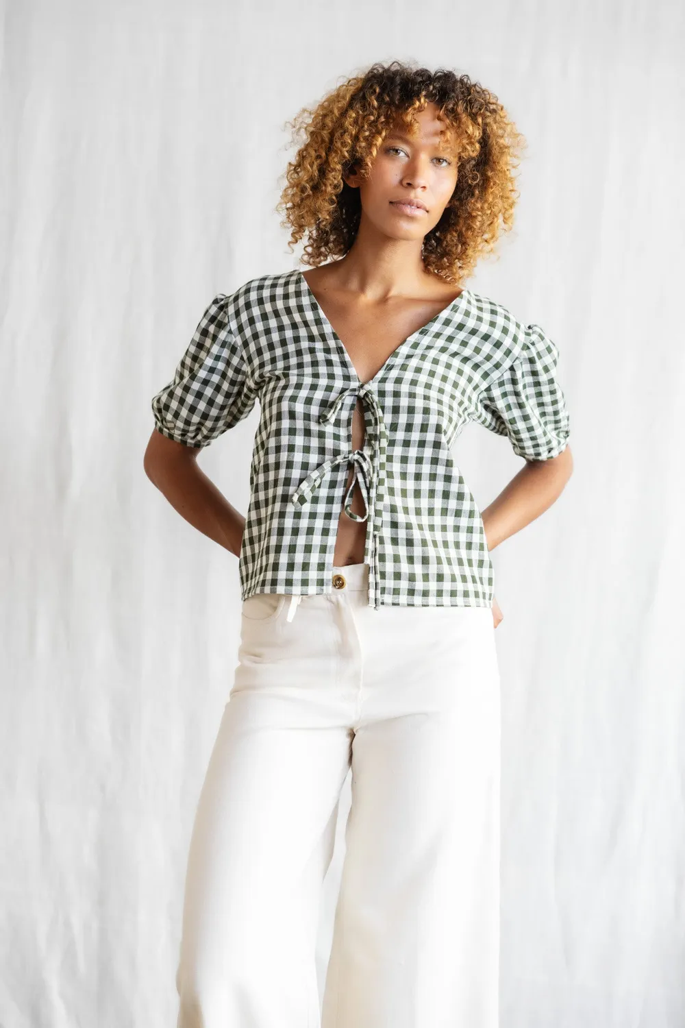 Jyoti Kalira Blusa Cotone Quadri Reversibile