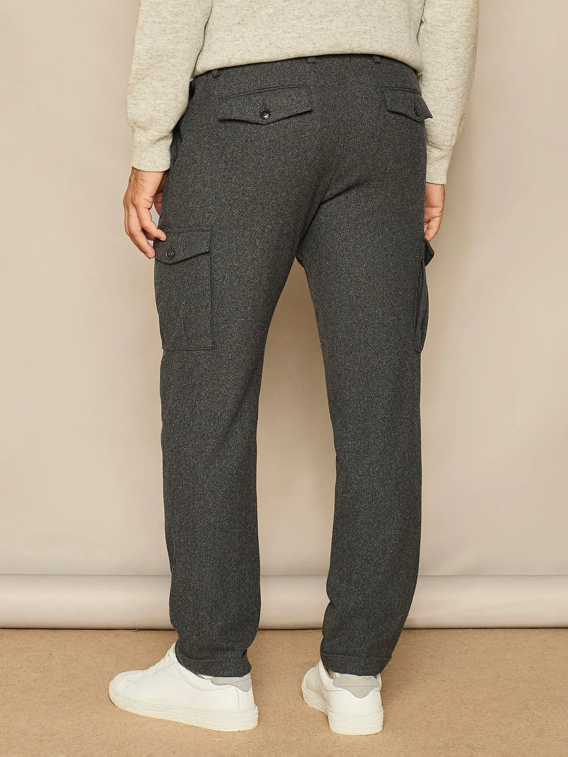 Paul Taylor Cargo pantalone lana grigio scuro tasconi