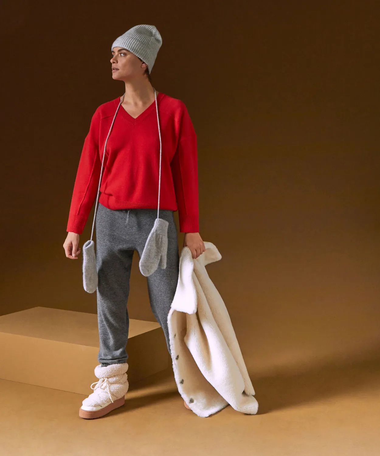 Rodier Pantaloni Cashmere Dritti Grigio Medio