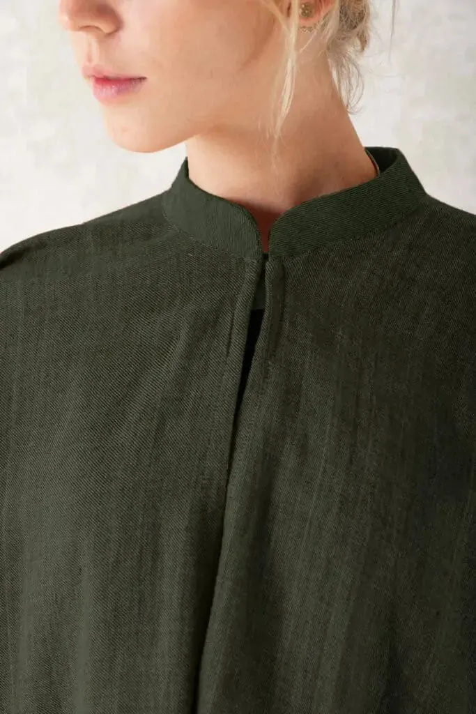 Jyoti Chandrapur cardigan cotone verde oliva