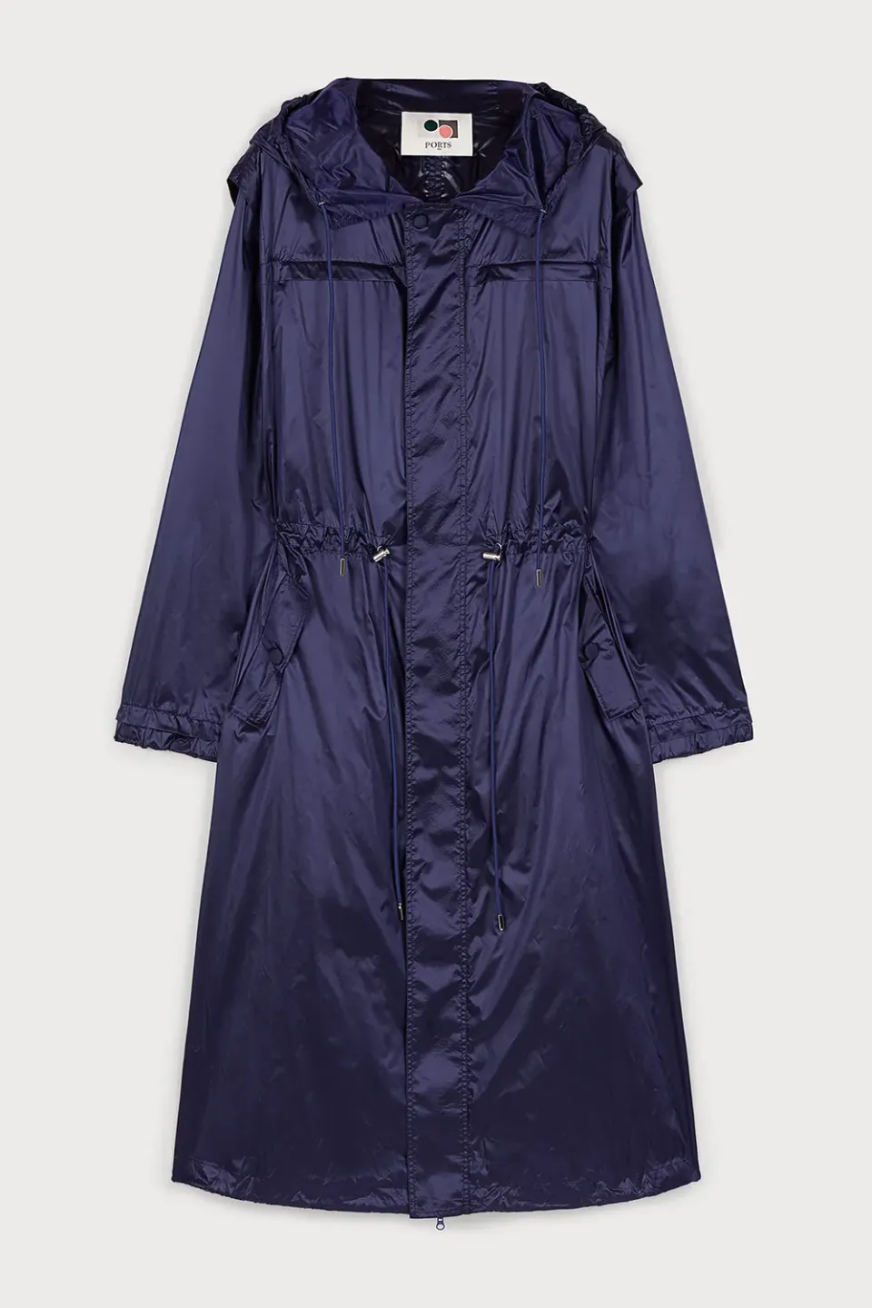 PORTS 1961 giacca windbreaker lunga blu navy