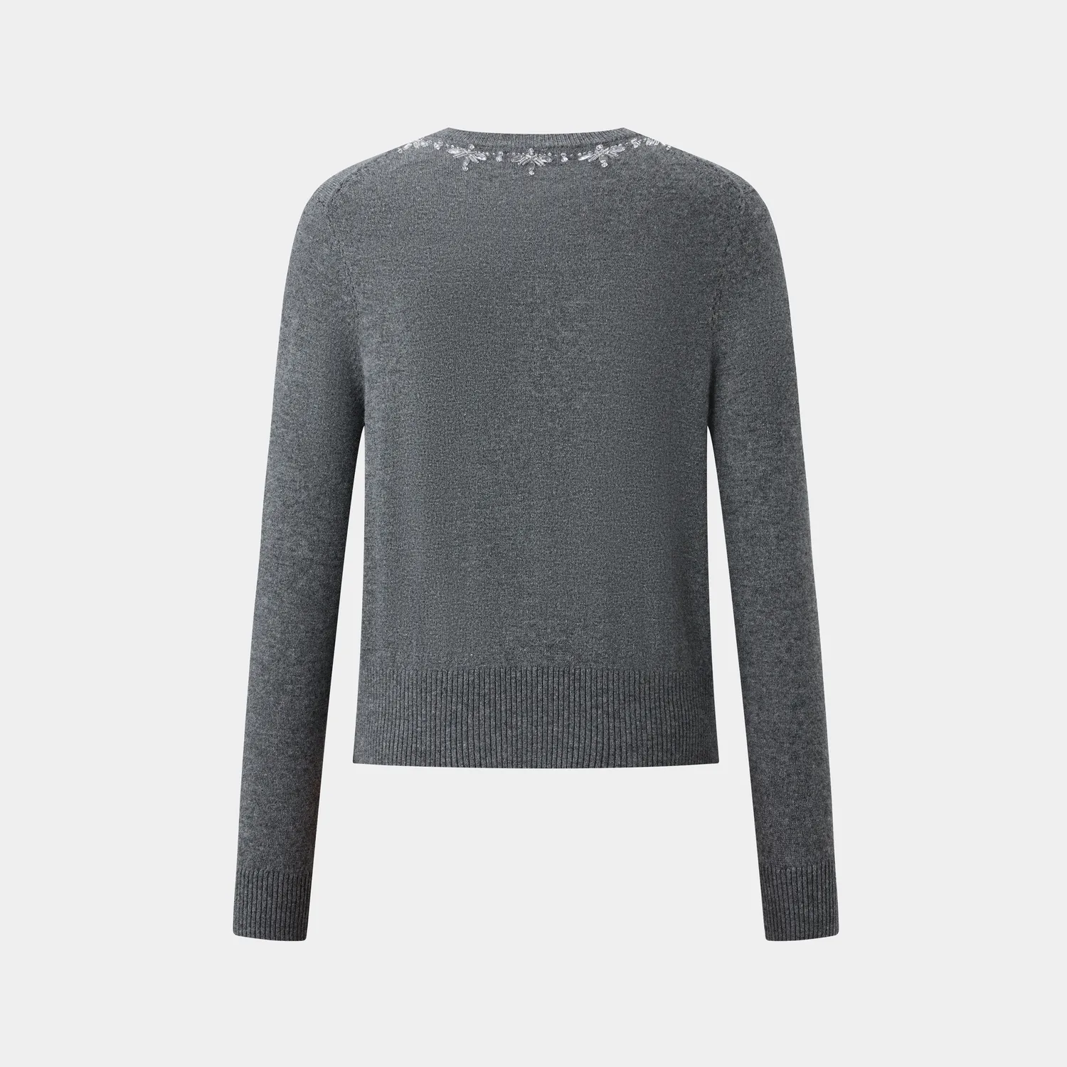 PORTS Crystal Snowflake cardigan grigio cashmere