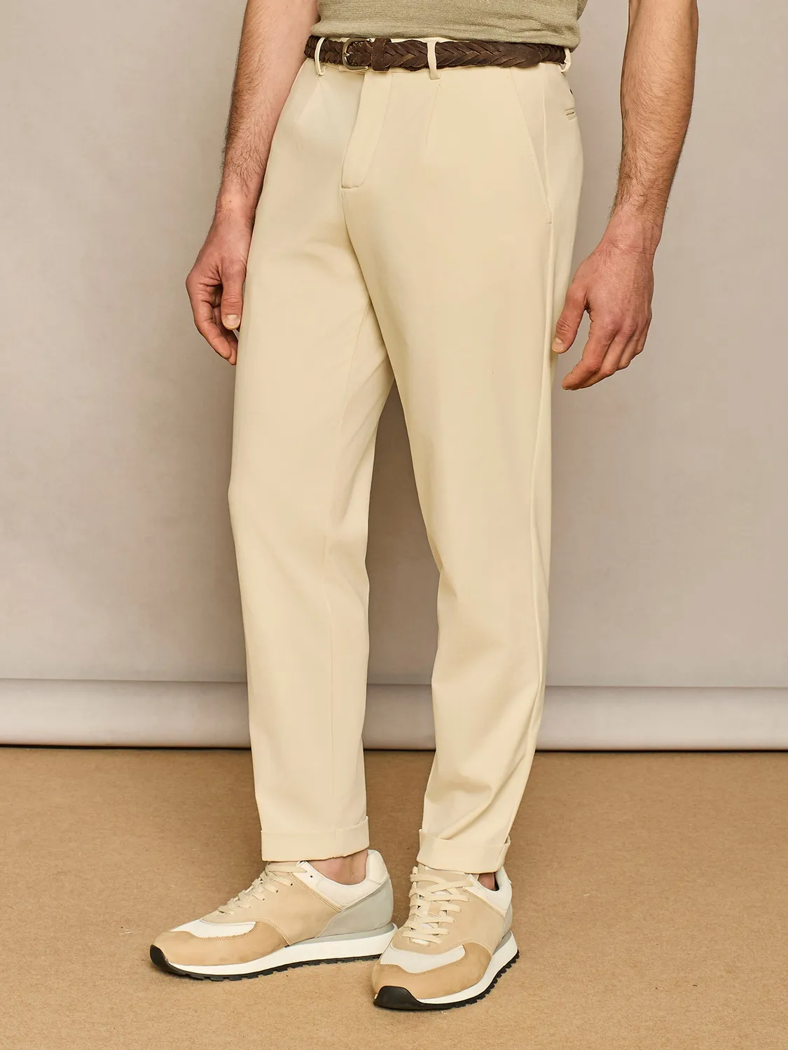 Paul Taylor Pantalone Wide Jersey Beige