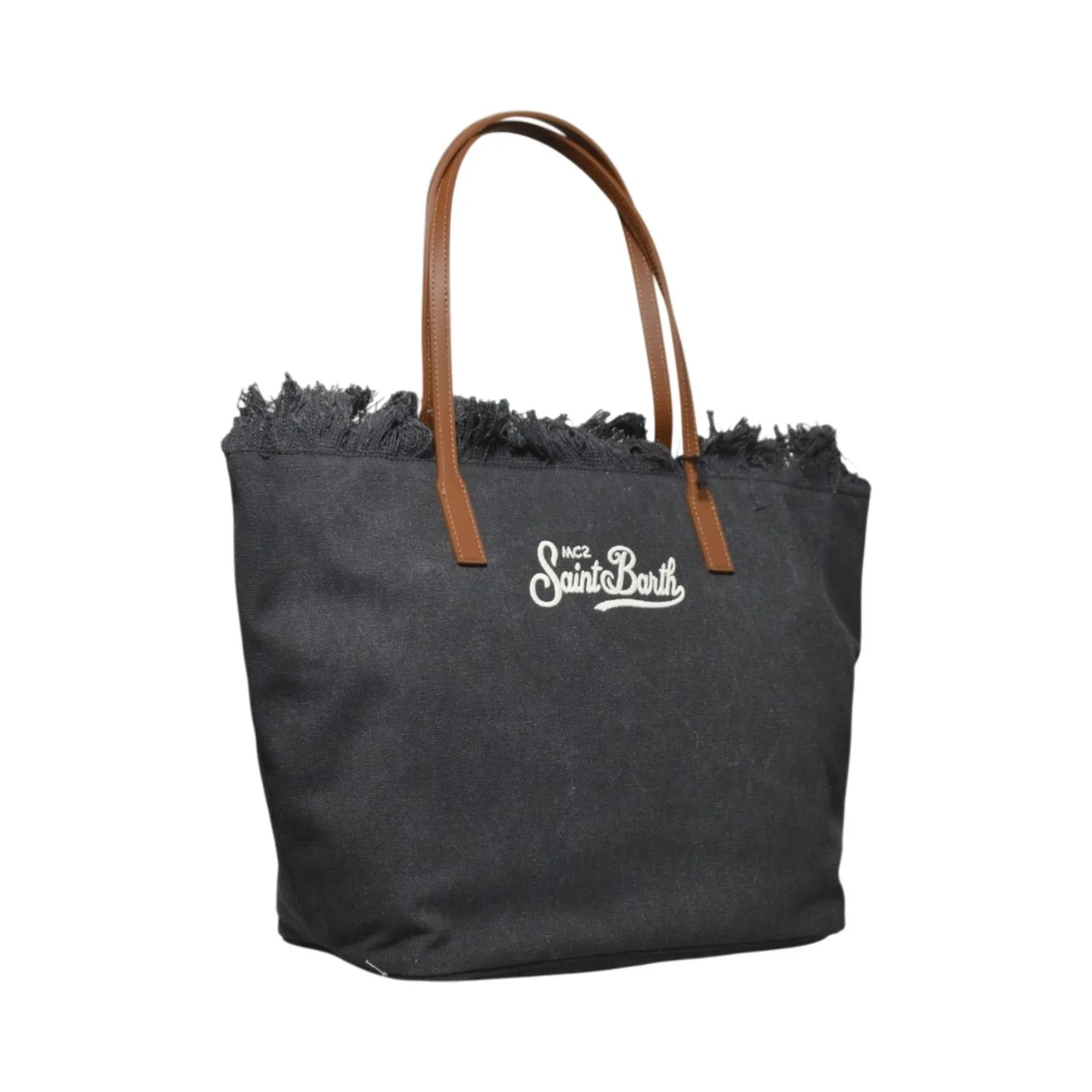 Saint Barth City Bag Fringe CBF0001 shopping bag denim nero