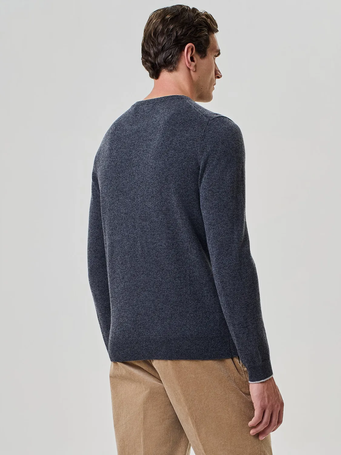 Paul Taylor Maglia Girocollo Misto Cashmere Grigio Scuro
