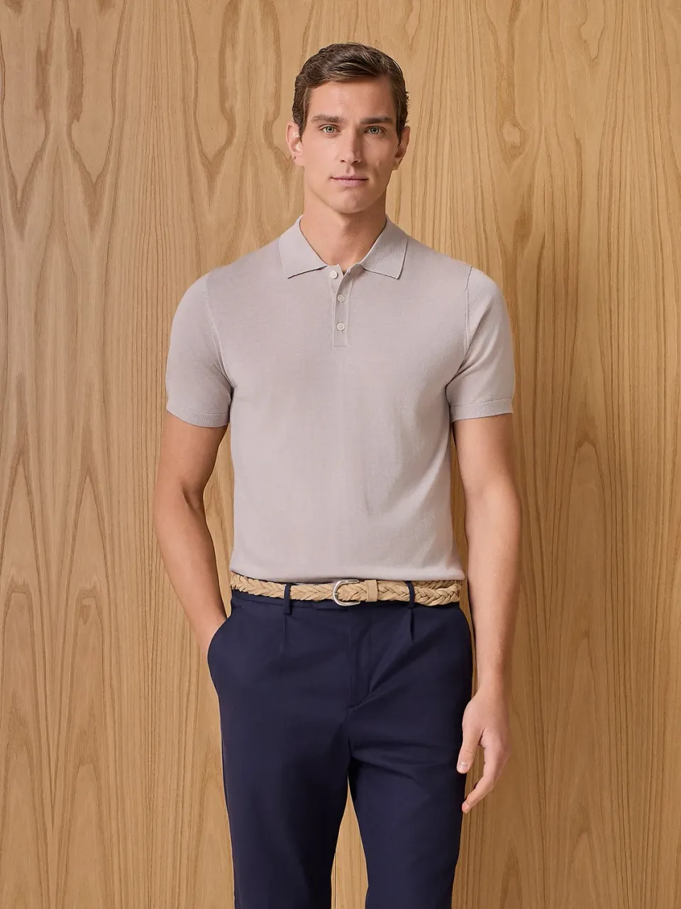 Paul Taylor Polo maglia seta cashmere beige
