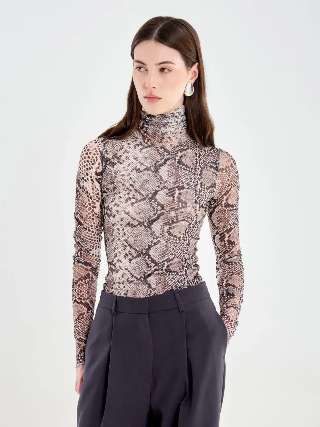 Vicolo Dolcevita Tulle Pitonato Beige Unica velata