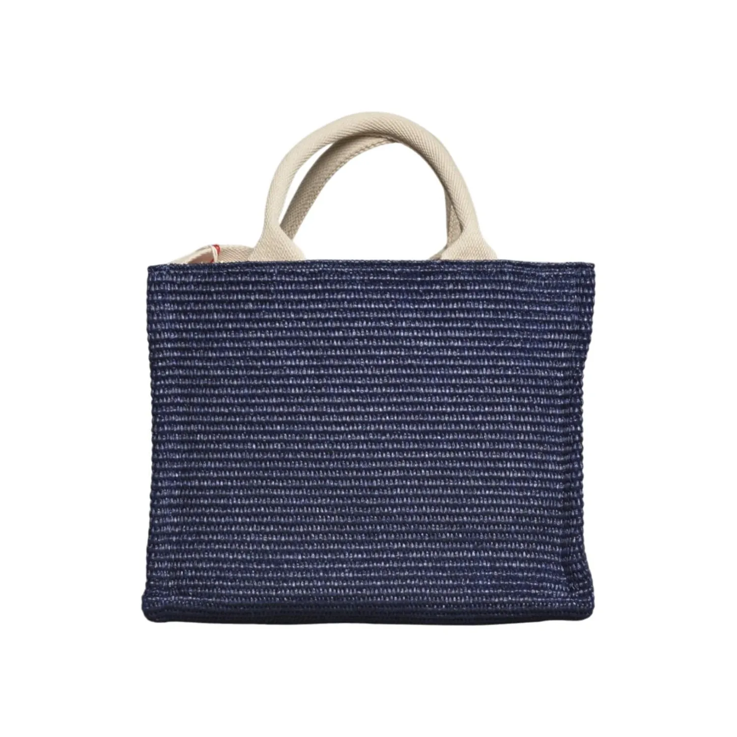 Marni SHMP0077U0P3860 shopping bag blu notte rafia