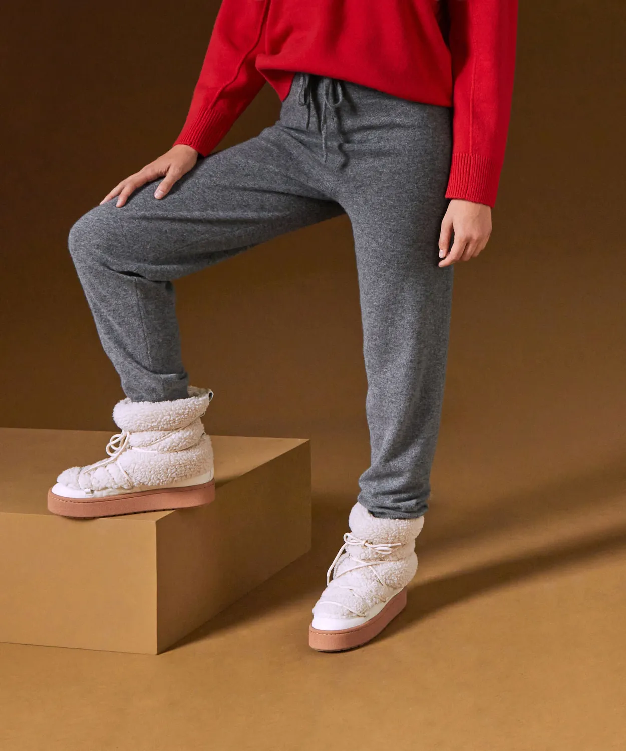 Rodier Pantaloni Cashmere Dritti Grigio Medio