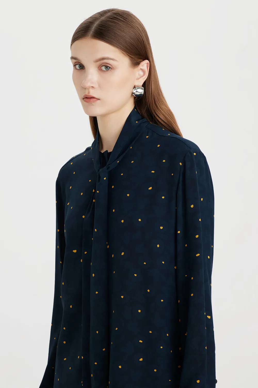 PORTS 1961 Silk Jacquard camicia seta floreale 36