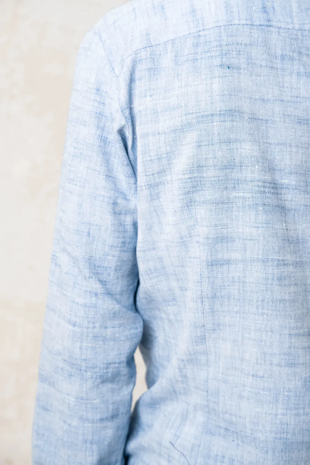 Jyoti Fair Works Hamu camicia uomo azzurra slim cotone