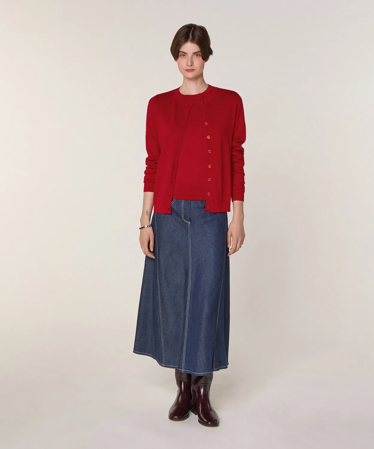 Rodier Twin Set in Lana Merino Rosso