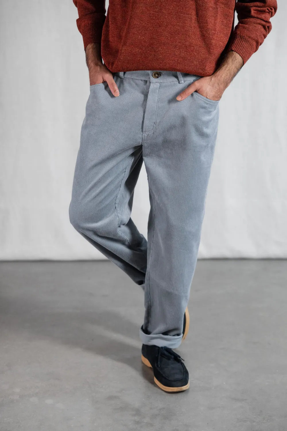 Jyoti Fair Works Prakrit pantaloni velluto grigio