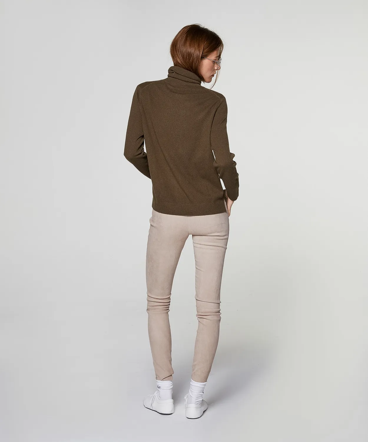 Rodier maglione dolcevita cashmere kaki collo alto